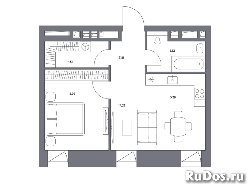 Продам 1 комнатную квартиру 47.2 м2 изображение 3