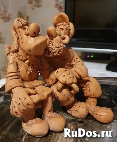 Фигурки из глины "На завалинке".Высота 15 см. Фигурки из полимерной глины ручная работа. фотка