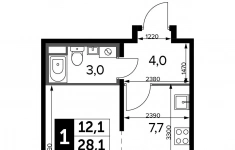Продам 1 комнатную квартиру 28 м2 картинка из объявления
