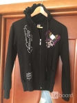Толстовка новая ed hardy 46 м черная замок капюшон хлопок стразы картинка из объявления