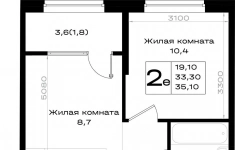 Продам 2 комнатную квартиру 35.1 м2 в объявлении 5 фото Продам 2 комнатную квартиру 35.1 м2 картинка из объявления