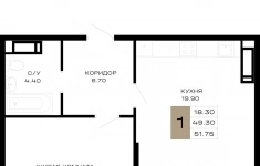 Продам 1 комнатную квартиру 51.75 м2 в объявлении 10 фото Продам 1 комнатную квартиру 51.75 м2 картинка из объявления