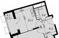 Продам 1 комнатную квартиру 44.4 м2 в объявлении 10 фото Продам 1 комнатную квартиру 44.4 м2 картинка из объявления